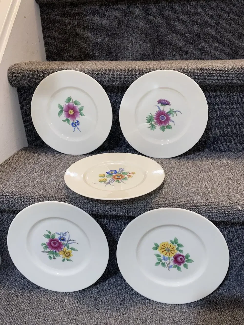Lenox Butterfly Meadow Set of 5 Party Snack Plates Set 8” Flora Flower Lot White